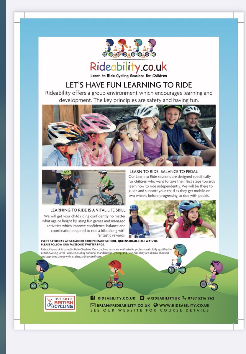 Very excited are new poster artwork ready to go to the printers . Posted all over south Manchester. Learn to ride sessions Starting in January 😊