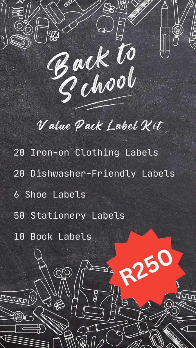 balleriia's tweet photo. Check out our back to school packages for your little ones. Stickers &amp; Labels start from R2,50 📚📚📚 https://t.co/IwgHSGnxjK