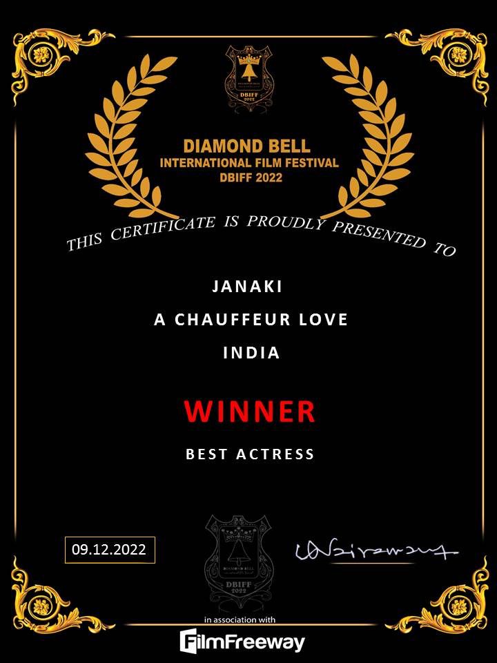 3S_Pictures's tweet photo. Thank you Diamond Bell International Film Festival . Our Movie Karotiyin kadhali (A Chauffeur Love) won the Best Director,Best Actor and Best Actress Award . Glad to share this with u all. https://t.co/8bwXy7Mvm0