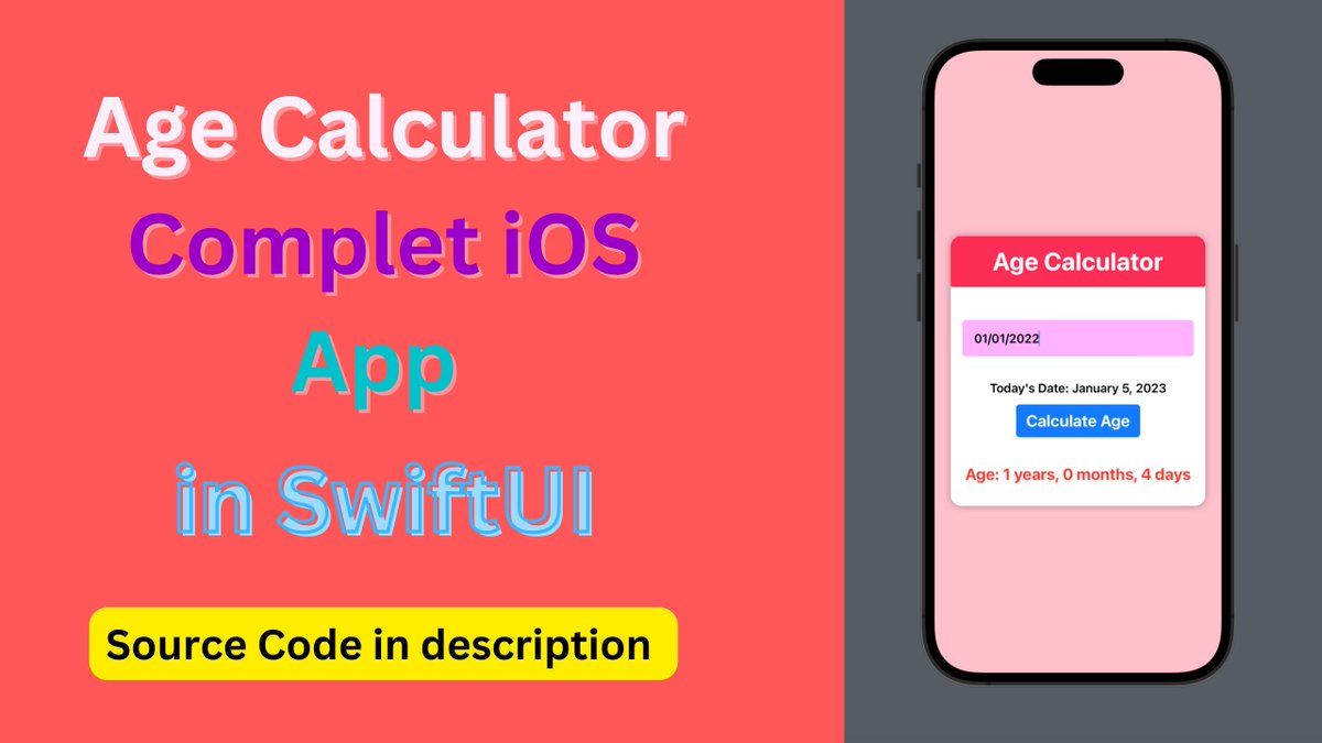 markme91's tweet photo. #100DaysOfSwiftUI #100DaysOfHacking #SwiftUI #coder #code #CodeNewbies #Firebase #Firestore #login #signup #Swiftie #age #calculator
Source Code in Description !!
https://t.co/oA2e9F1btF https://t.co/m44H1qpKxF