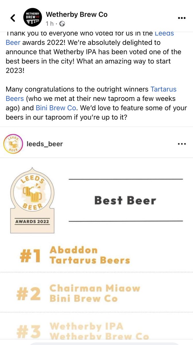 @YorkshireCorner @Tartarusbeers They took 1st place in @leeds_beer #bestbeer awards 👍
