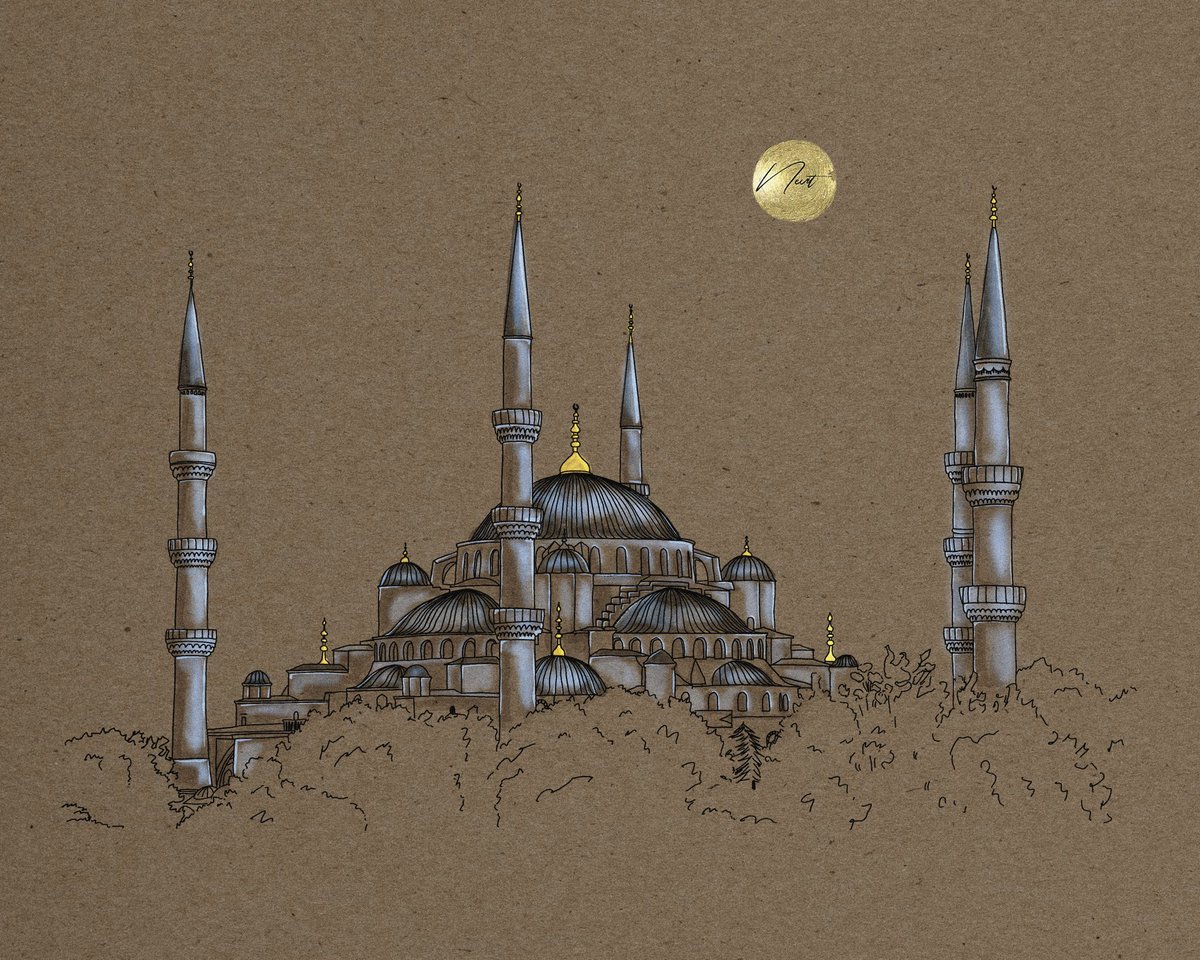 Nevit_'s tweet photo. Kararsız ben, hangisinin daha iyi olduğuna karar veremeyip hepsini ekledim 🤭

#NevitçeÇizimler
#BlueMosque
#SultanahmetCamii https://t.co/KBPHtqmrKk