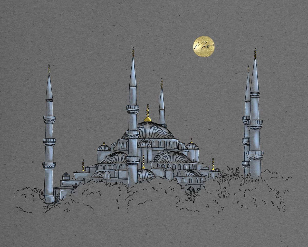 Nevit_'s tweet photo. Kararsız ben, hangisinin daha iyi olduğuna karar veremeyip hepsini ekledim 🤭

#NevitçeÇizimler
#BlueMosque
#SultanahmetCamii https://t.co/KBPHtqmrKk