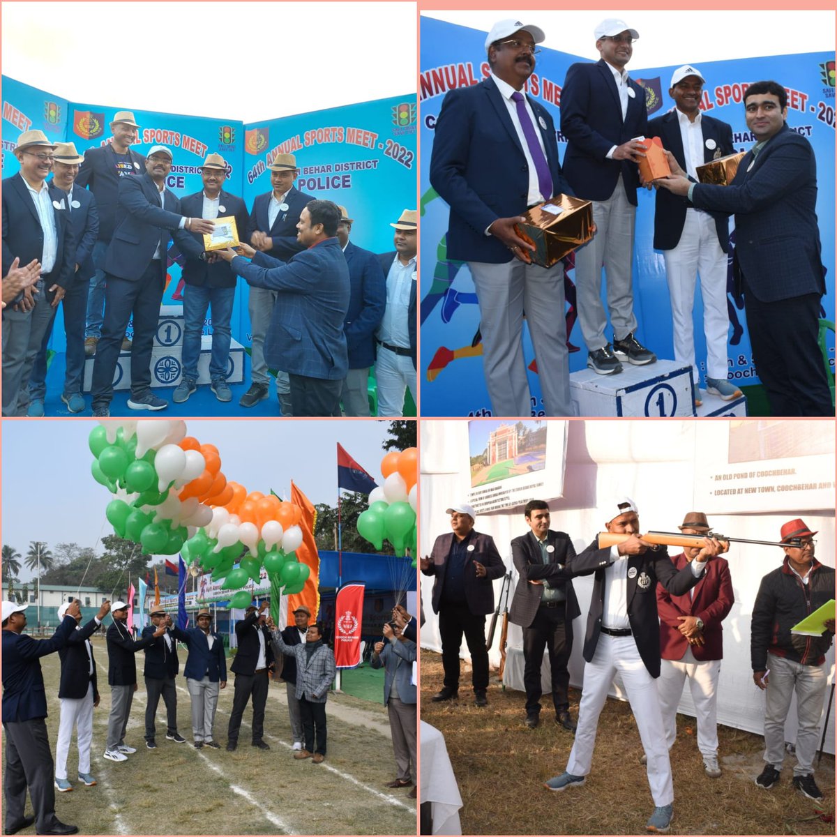 CBR_Police's tweet photo. The 64th  Annual Sports Meet of Cooch Behar Police 2022 was organised on 4th &amp; 5th January 2023, at Coochbehar Police Lines' Ground, with great zeal and enthusiasm. 
#Coochbehar_police 
#64thAnnualSports #wbpd https://t.co/EPIM3F7Hxg
