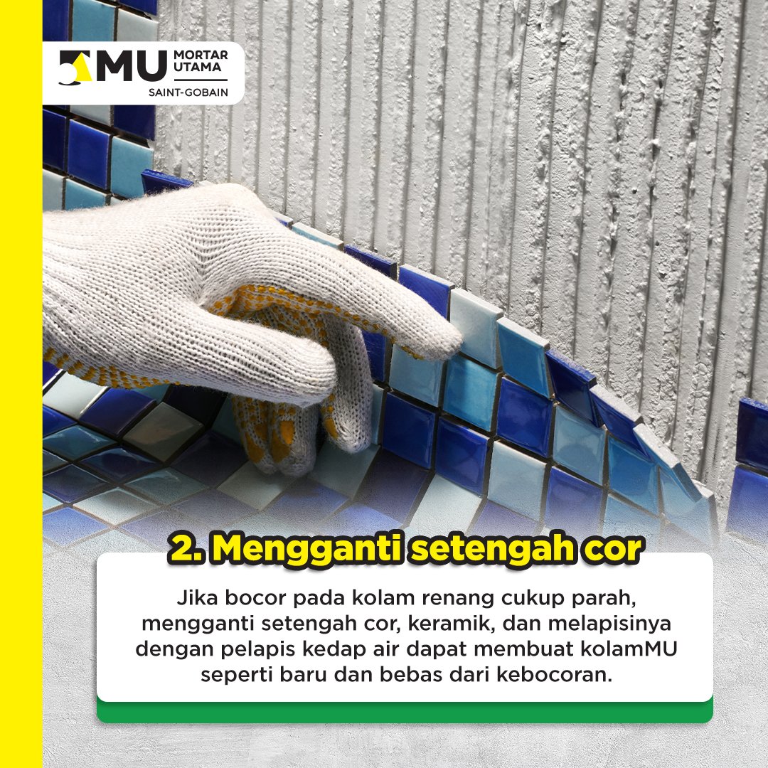 MortarUtamaID's tweet photo. Air di kolam renang tiba-tiba berkurang? Bisa jadi bocor, tuuh~

Segera atasi sebelum makin parah, #SobatMU! Cek caranya di atas, ya.

Gampang banget, kan? Bagiin juga ke rekanMU yang lain, ya~ https://t.co/o6rKvwTkiQ