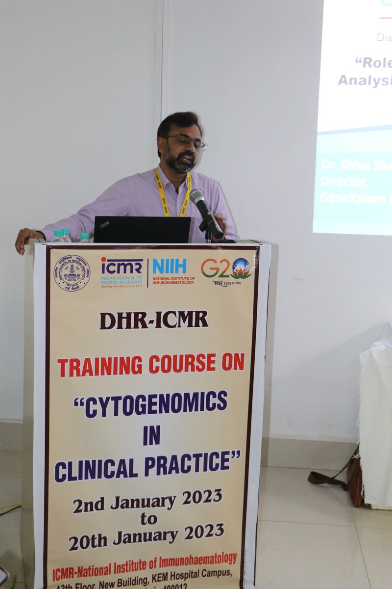 IcmrNiih's tweet image. Day 5 - Dr.Shiv Shankaran Chettiar, GeneXplore Diagnostics &amp;amp; Research Center delivered lecture to the participants of &quot;DHR-ICMR Training Course on CytoGenomics in Clinical Practice&quot; on &quot;Applications of arrayCGH in Human Diseases&quot;. #CytoGenomics #microarray