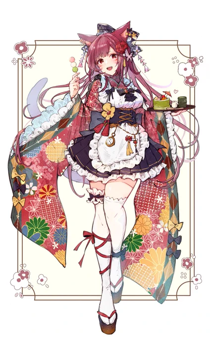 和メイドちゃん#FF14イラスト #FF14art #FF14 #ミコッテ 