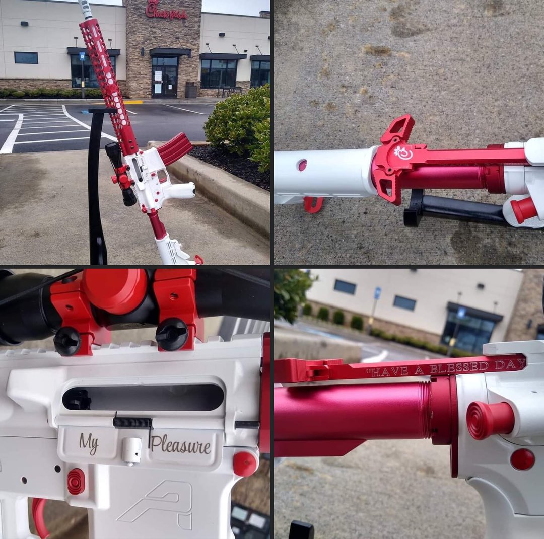 CursedGunPics_'s tweet photo. Chick-Fil A AR15 https://t.co/Ujac6SFcnt