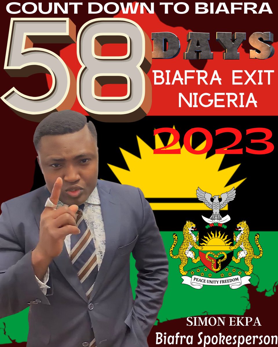 Chigbo_UnamJ's tweet photo. #58DaysToGo

"We want to go and get Biafra or d*e in the process b/c we are better off de*d than witnessing some of these nonsense going on. Ọ ká mmá na ányí wúrú àwụ!! The level of insult is beyond what any decent human-being can tolerate" ~ Mazi Nnamdi Kanu.

#BiafraFreedom https://t.co/GcdF3okBPs
