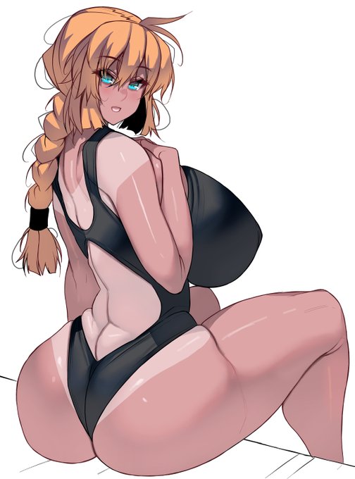 日焼け水着お姉さん 