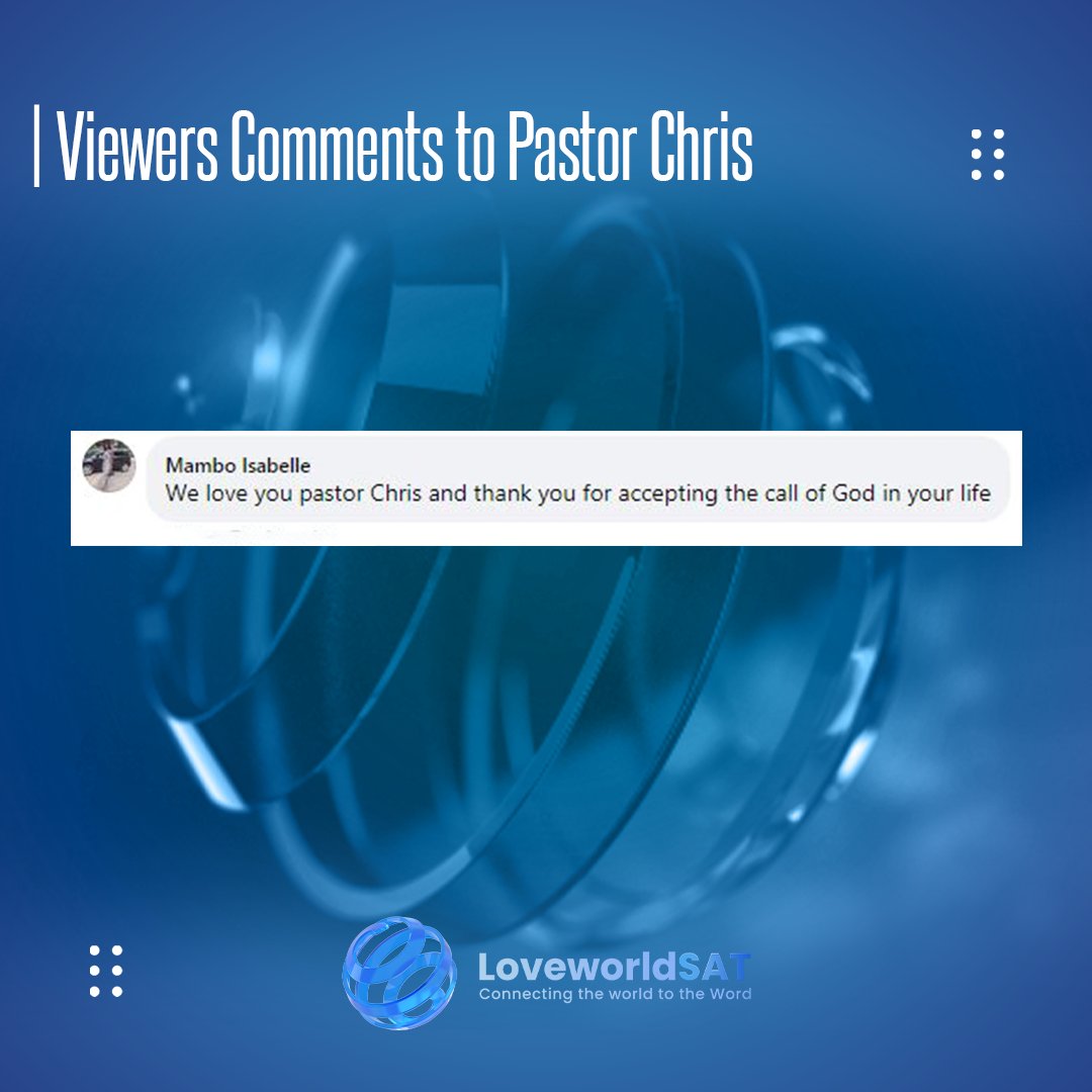 lwsat's tweet photo. 📺🤓VIEWER'S COMMENTS❤️✨
Appreciation comment from Mambo Isabelle while participating on the Global Service with Pastor Chris.
Watch Loveworldsat 24/7 on https://t.co/p1obFEbNU4
#loveworldsat #loveworldnetworks #viewerscomments #views https://t.co/4jyhUPdsBK