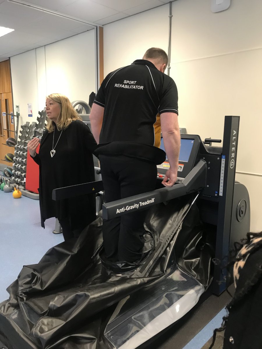UoNSkills's tweet photo. Take a look at our fabulous new Anti-Gravity Treadmill in action from @Alter_G the AlterG Via 😍
https://t.co/lucdgJUGwf
Here's @mossyrehab giving it a test drive! #UoN #Physiotherapy #SportsMedicine #AlterG #AntiGravityTreadmill #Rehab https://t.co/nd1NMHoW3X