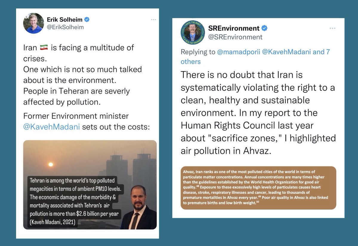 mamadporii's tweet photo. Thank you @SREnvironment, and @ErikSolheim for caring about environmental rights violations in Iran. 

You know better than others what they did to the cheetah conservationists, former @UNEP employee and our popular environmental scientist @KavehMadani.
Please be our voice! https://t.co/hiQSeRRYW5
