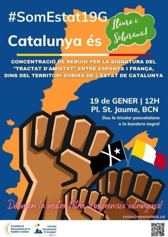 royo1_royo's tweet photo. Dijous 19 de Gener plaça Sant Jaume 12h.  Macron i Sánches 🤬🤬🤬🤬 T’animes?🆘🆘🆘 https://t.co/Gyjyi9E41X