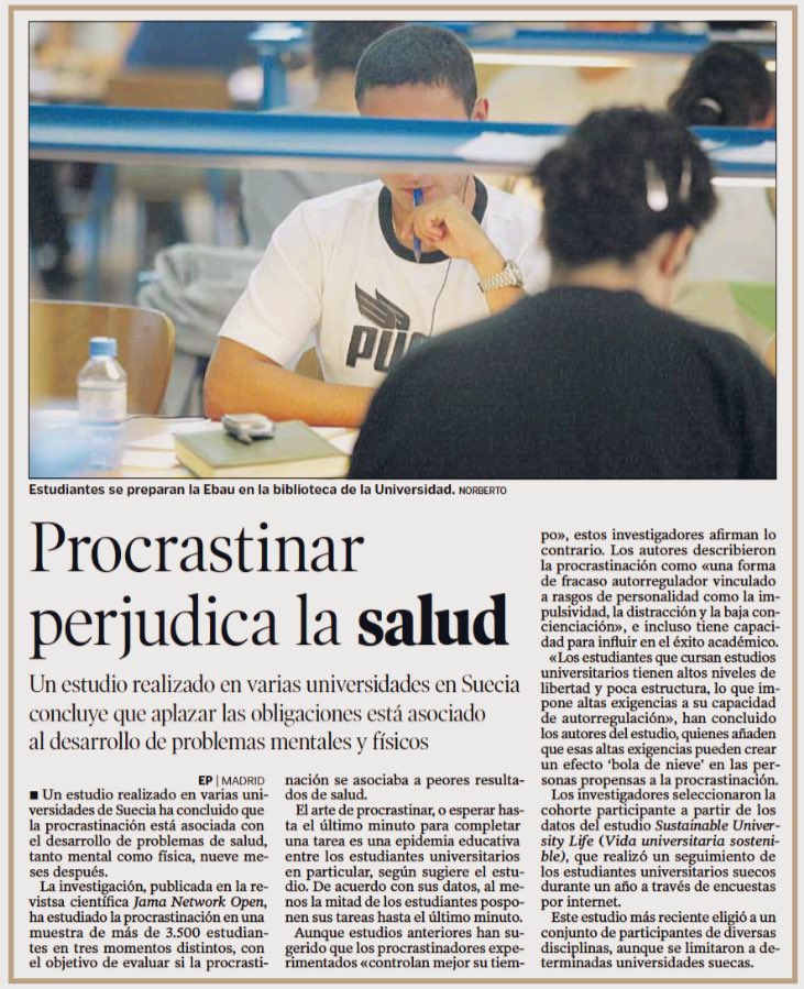 Procrastinar perjudica la salud vía <a href="/diariodeleon/">Diario de León</a>
