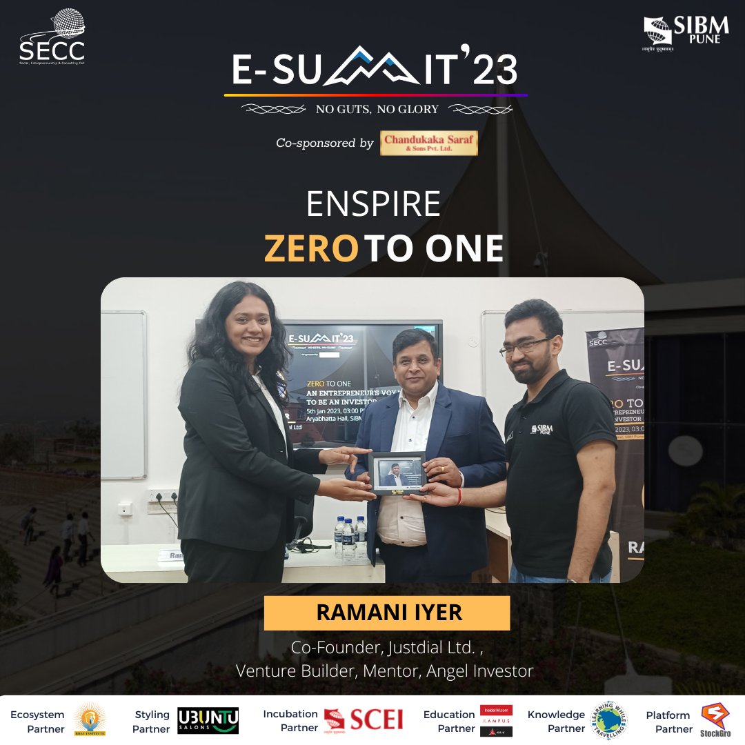 It's an opportunity indeed golden to learn from the man who looked at adversities, saw them opportunities and changed the game for all to see. SECC had the honour of hosting Mr. Ramani Iyer, co-founder of Justdial as a guest speaker for Enspire: Zero to One.