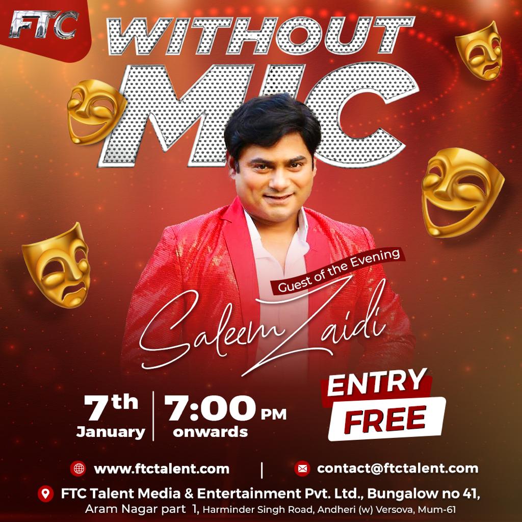 FTCTalent's tweet photo. Join us for 2023's first Without Mic!!!! 

Tomorrow evening at 7pm with the guest of honor @salimzaidi8!! 

#ftctalent #FTC #FTCWithoutMic #WithoutMic #music #acting #performance #songs #poetry https://t.co/UTjJZvrV4Q