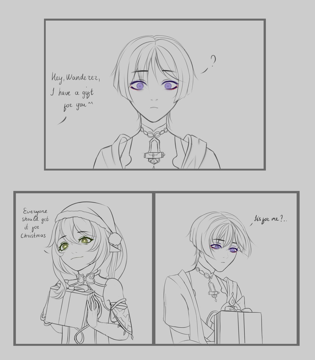 Now i trying to draw a mini comic about Wanderer. It's too long omg. There is a first page( only sketch)

#wanderer #wanderergenshin #Genshinlmpact #genshincomics #scaramouche #nahida #genshinmemes