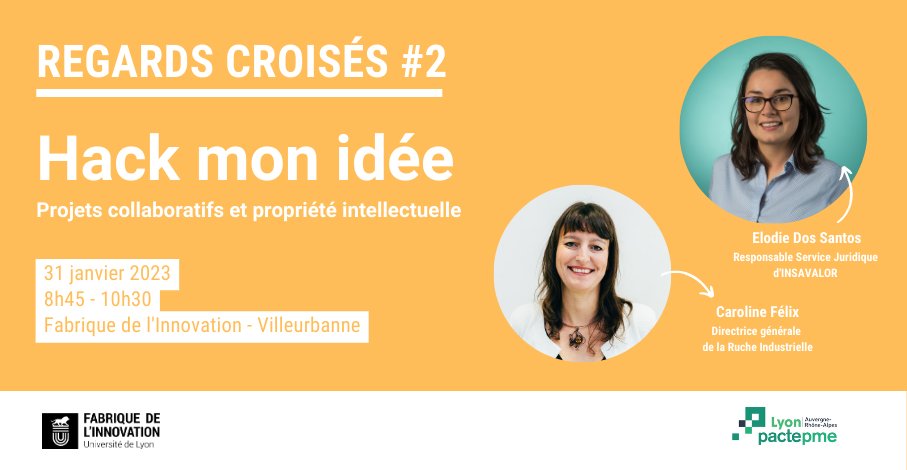 fabrinnov's tweet photo. [REGARDS CROISÉS] Hackathon, labs d'innovation, innovation ouverte... A qui appartiennent les idées produites dans le cadre de projets collaboratifs ? 💡
📆 RDV le 31/01/23 de 8h45 à 10h30 à la @fabrinnov pour en débattre!
👉 https://t.co/RkevoGEUc0 https://t.co/YPjibkWkJd