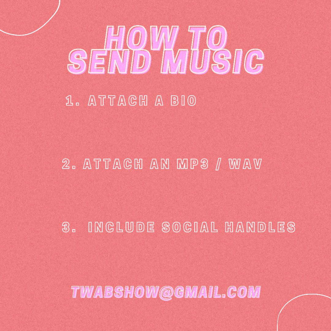 At #TalksWithAdaB we love to support up and coming acts and putting our listeners onto new sounds. 

Don’t be shy! Submit your music to #TalksWithAdaB Radio Show today by following the instructions in the photo ⬇️

Can’t wait to hear it 😎

#music #submissionsopen #radio