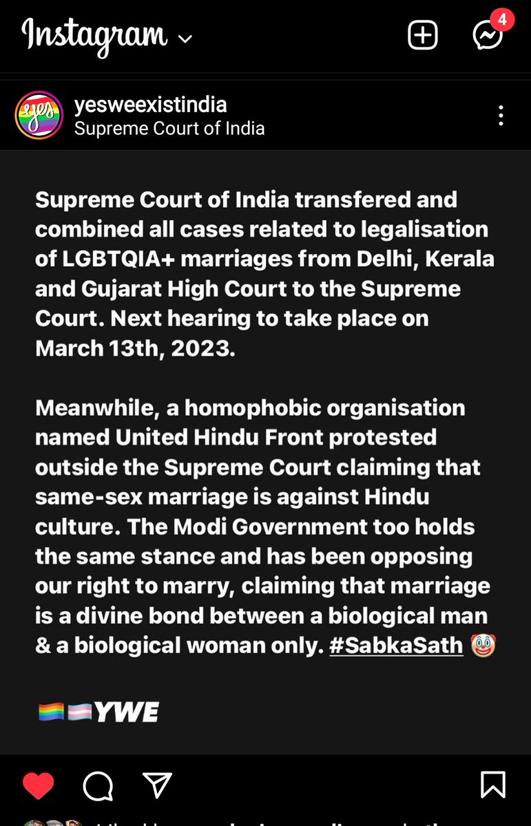 Marital rights should be flexible enough for people to express their love in their own way. When you are in love, it's always divine irrespective of gender and orientation.. Conceptualizing the word "Marriage" in a stereotypical way is parochial...... #gayrights #samesexmarriage