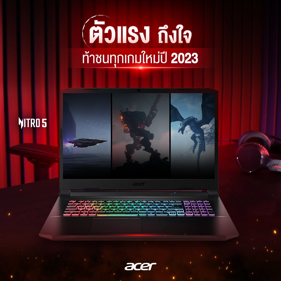 acerthailand's tweet image. 🎮 Nitro 5 พร้อมท้าชน ทุกเกม
🔴 การ์ดจอแยกตัวแรง จาก NVIDIA® 
🔴 NitroSense จัดการความร้อนได้ดีเยี่ยม 
🔴 จอ IPS ความละเอียด QHD 
🎯 หาซื้อได้ที่ร้านค้าตัวแทนจำหน่ายทั่วประเทศ  
หรือ Acer Online Store : store.acer.com/th-th/laptops
.
#AcerThailand #GamingNotebook #Nitro5