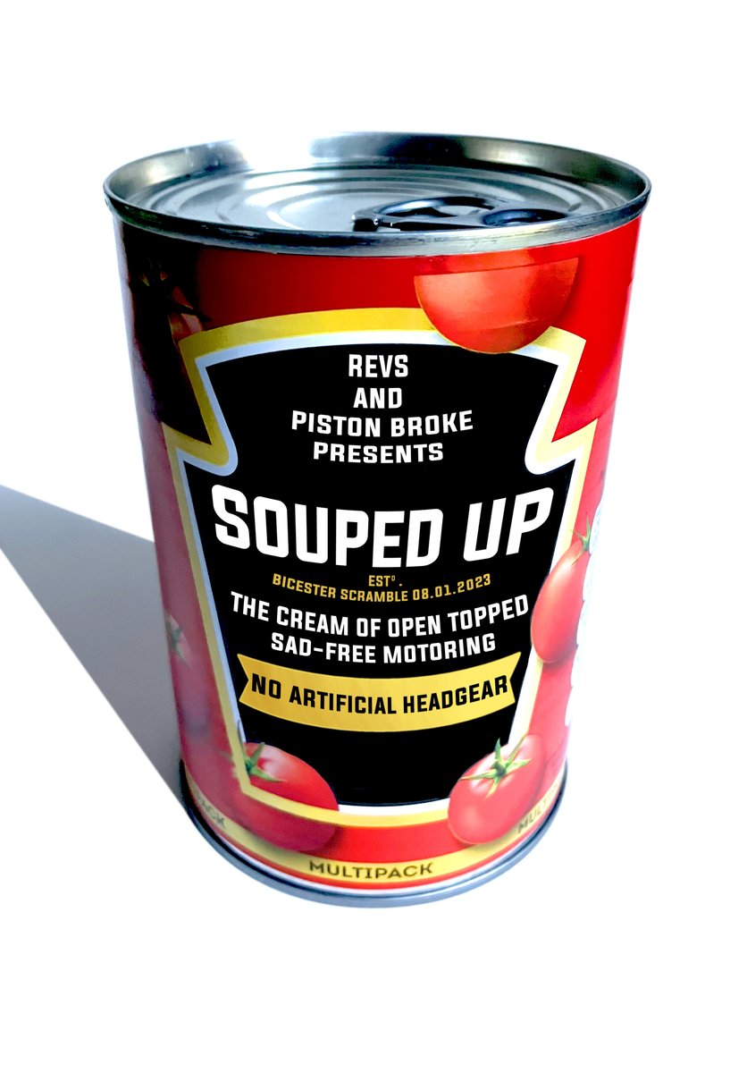 PistonBrokeSo's tweet photo. Going to the @BicesterH Sunday #Scramble? Do yourself a favour, buy a tin of soup and bring with. @revslimiter is asking for soup, beans, chilli, vegetables (any can) for the Bicester Foodbank. The collection point will be Barry Sheene's Suzuki LJ 80 on loan from @SuzukiPress https://t.co/WffWJGZS5B
