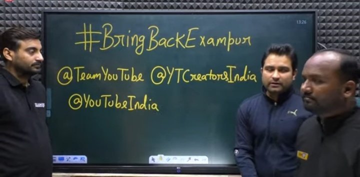 Hey <a href="/YouTube/">YouTube</a> <a href="/YouTubeIndia/">YouTube India</a> <a href="/YouTubeCreators/">YouTube Creators</a> <a href="/TeamYouTube/">TeamYouTube</a>  please solve Exam pur chanal problem #bringbackexampur