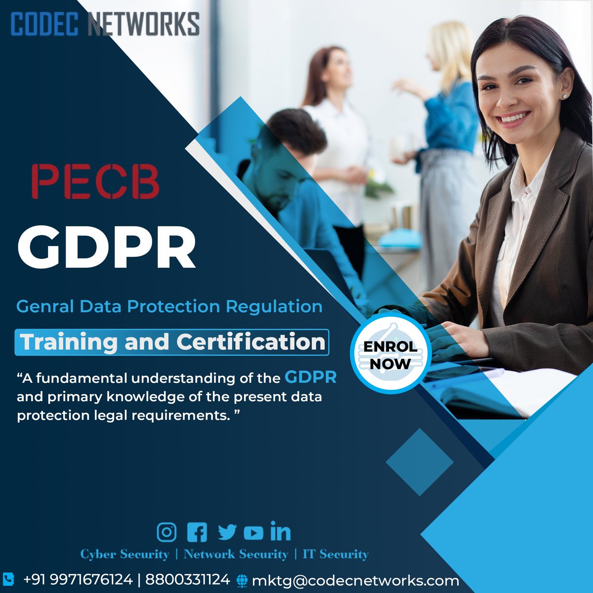 Codec_Networks's tweet photo. A fundamental understanding of the #GDPR and primary knowledge of the present data protection legal requirements.
👉#GDPRTraining  https://t.co/dHEgzhw3Pg
👉#PECBTraining https://t.co/CcjeYlGRh6

#CodecNetworks #PECB #GDPRCertification #PECBCertification #PECB #ITTrianing https://t.co/TS5DmFhsi0