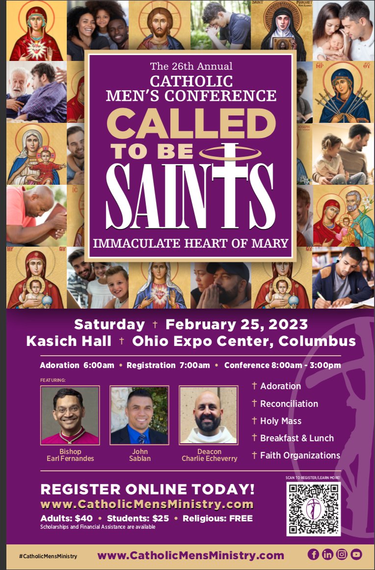 CbusCatholicMen's tweet photo. Sign up today for the Catholic Men's Conference

Feb 25, 8:00 AM – 3:00 PM
Columbus, 717 E 17th Ave, Columbus, OH 43211, USA
The 26th Annual Catholic Men's Conference returns to Kasich Hall (at the Ohio Expo Center) on February 25th

https://t.co/5rlaHV2m3d
#columbuscatholic https://t.co/k4OJewF8SH
