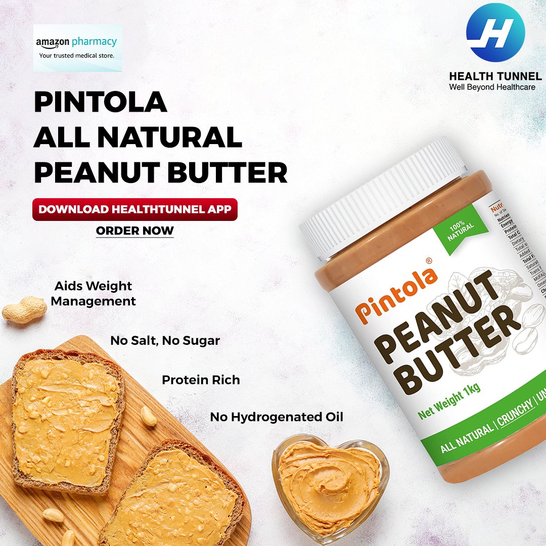 HealthTunnel's tweet photo. Pintola All Natural Peanut Butter (Crunchy) | Unsweetened
https://t.co/ishfJkUgRC
30g Protein | Non GMO | Gluten Free | Vegan | Cholesterol Free (1kg)
Download Healthtunnel app and order weight management products!
#healthtunnel #ordermedicine #consultdoctoronline #booklabtest https://t.co/cfbo703u1C