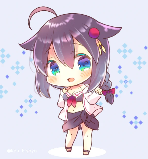 #艦これ #夕立 #時雨 #山風 #春雨 #デフォルメ絵描きの通常頭身絵 