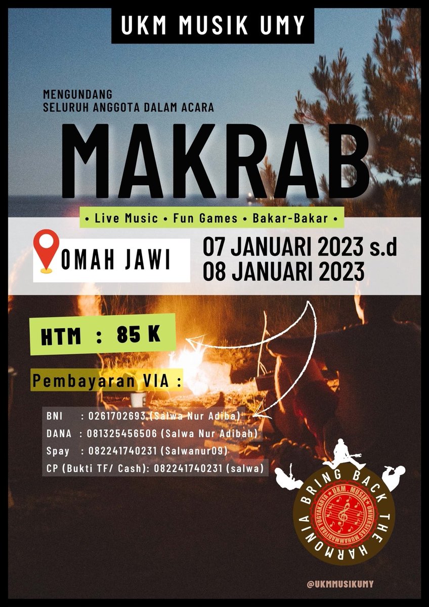 Hallo sobat syikhaaa!!!

Tak kenal maka tak sayang🥰
kami tunggu partisipasinya untuk memeriahkan acara “MAKRAB KELUARGA BESAR UKM MUSIK UMY”#ukmmusikumy #umy