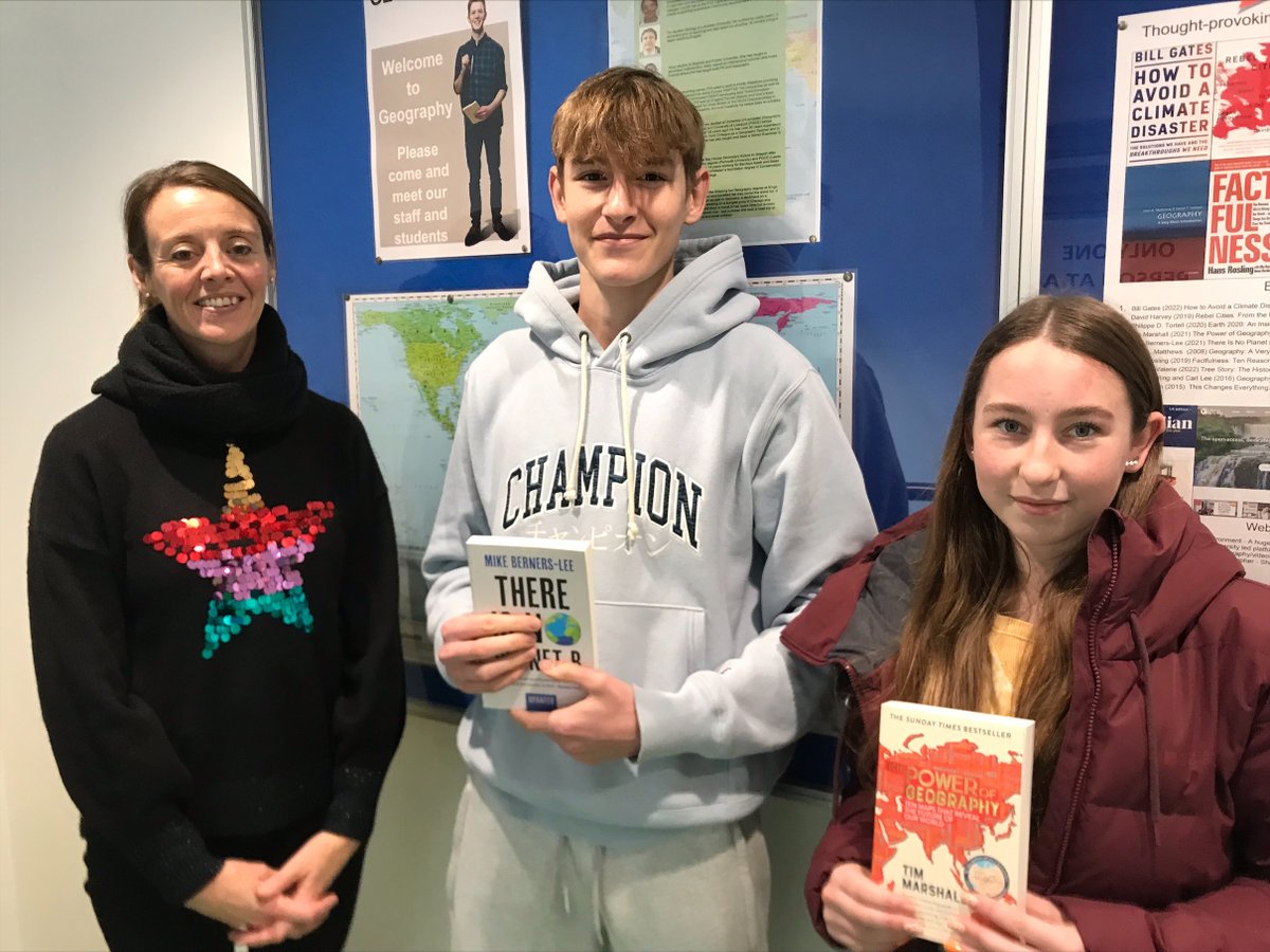 A big congratulations to James Guy and Amelie Lawrence, the Geography Department's first ever Geography Termly Award Winners!

The award is given termly to one upper sixth and one lower sixth Geography student, nominated by their teachers for outstanding effort.