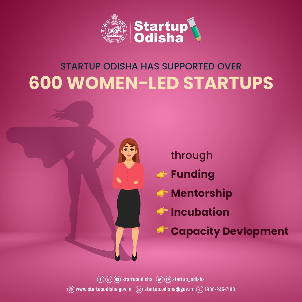 startup_odisha's tweet photo. #StartupOdisha is proactively engaged in promoting, supporting &amp; facilitating women in the world of #startups and entrepreneurship by means of a special incremental grant, incubation, mentoring, and other essential support.

#women #entrepreneurs #mentorship https://t.co/0VKQp4T1LE