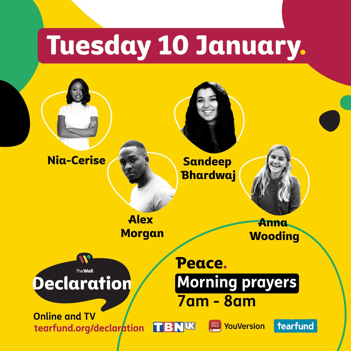 TheWellOrg's tweet photo. Tuesday 10 January - Walking in peace will mean working to overcome any prejudice and enmity in your own heart and seeking peace with all your neighbours. Join us!

➡️ Morning Prayer
➡️ Theology Session⁣
➡️ Live TV Show
➡️ Afterparty https://t.co/iuqf2M0XXG
