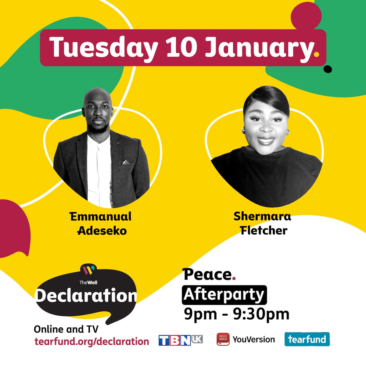 TheWellOrg's tweet photo. Tuesday 10 January - Walking in peace will mean working to overcome any prejudice and enmity in your own heart and seeking peace with all your neighbours. Join us!

➡️ Morning Prayer
➡️ Theology Session⁣
➡️ Live TV Show
➡️ Afterparty https://t.co/iuqf2M0XXG
