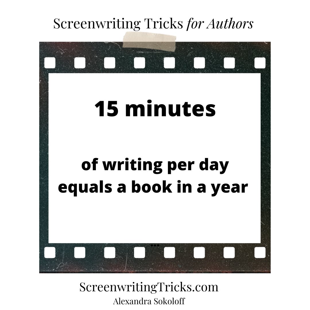 AlexSokoloff's tweet photo. How about just this one resolution: I am going to write on my book/script (or whatever my dream is!) for 15 minutes a day. https://t.co/qEIeAKVxNv            #writingcommunity #writetip #amwriting https://t.co/SIyZO0aOGO
