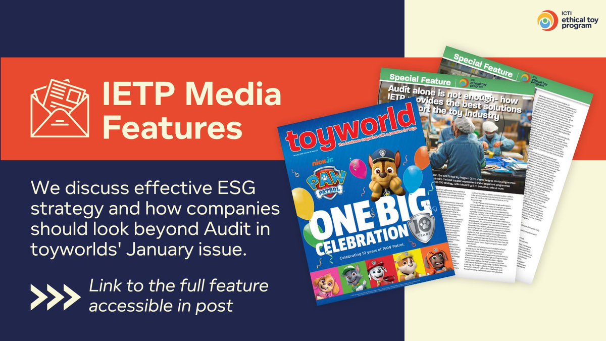 We discuss #ESG strategy, looking beyond #audit &amp; how we ensure transparency and maintain the best supplier engagement program available to the industry in <a href="/toyworldmag/">Toy World Magazine</a> January issue. 

📖Read the feature here: lnkd.in/eBtaMBha 

#responsiblesourcing #supplychain