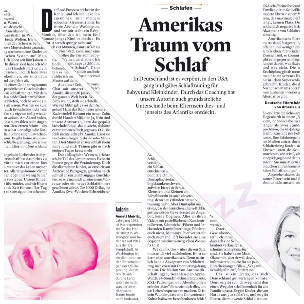 annmeiritz's tweet photo. Mein Mann @pjheissler und ich haben unsere Kinder als Babys schlaftrainiert. In den USA ist #Schlaftraining akzeptiert, in Deutschland weit weniger. Warum?
Ein Essay über amerikanischen Optimierungswahn und deutsche Eltern-Moralkeulen. Heute im @handelsblatt https://t.co/3XZm1hvscg