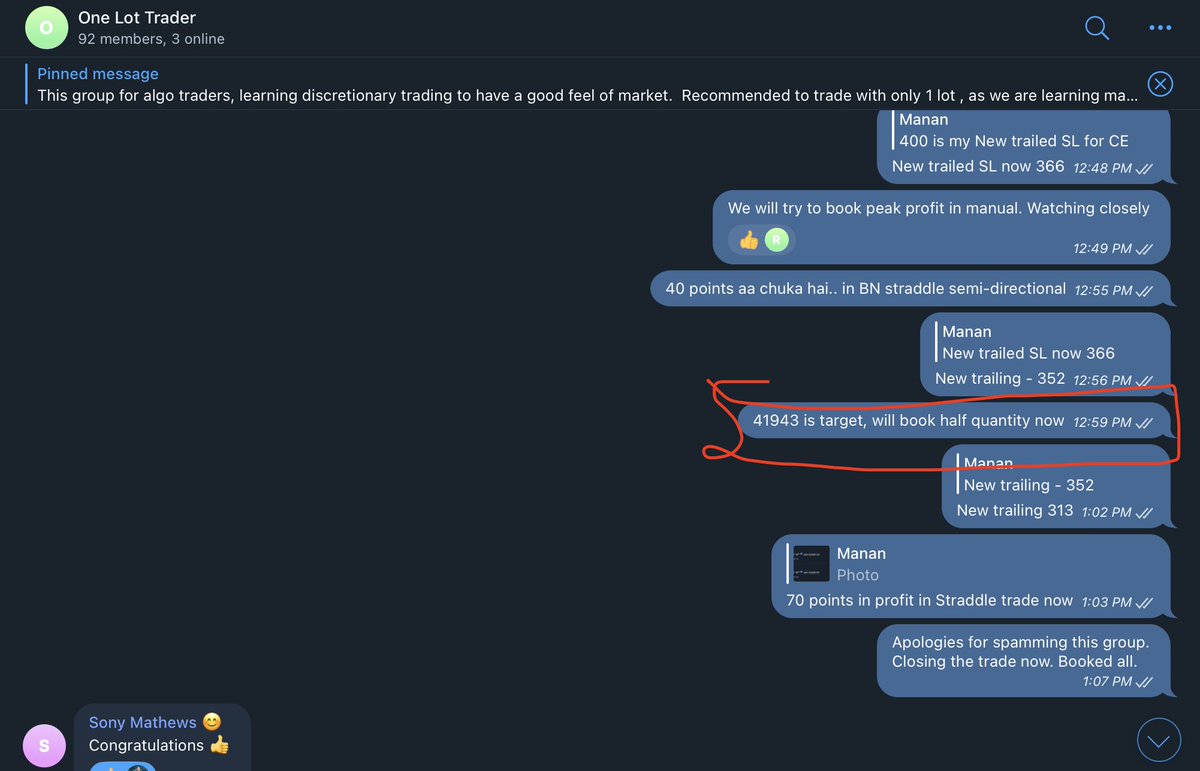 manangupta123's tweet photo. Booked 0.6% with algo + manual trading
Booked 118 pts in BN using Manual trading
Predicted the support level. 
All calls given in advance in our tg group https://t.co/geZqutVaro
Teaching price action for free in our group. Join NOW!

#subhashish #priceaction #options #trading https://t.co/yGXSos1rmH