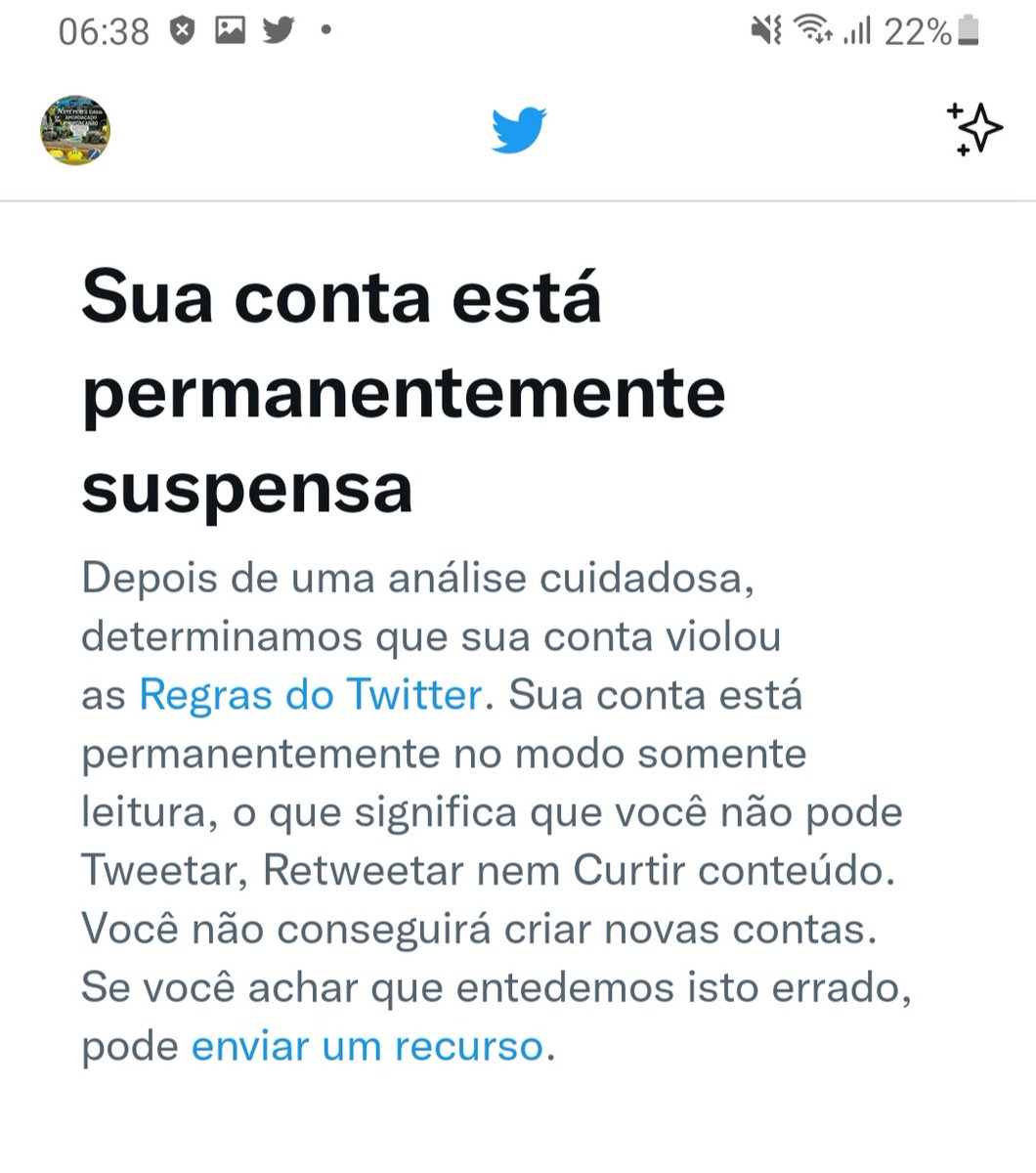 Portelarobo's tweet photo. Portela Robô foi permanentemente suspensa e o Twitter simplesmente ignora os questionamentos do porque??? Essa é a Democracia no Brasil, esses são os direitos que o  #povobrasileirosoberano está perdendo todos os dias.  Bora pras ruas/QG resgatá-los #DeusPatriaFamiliaLiberdade https://t.co/zTrXJYJKDE