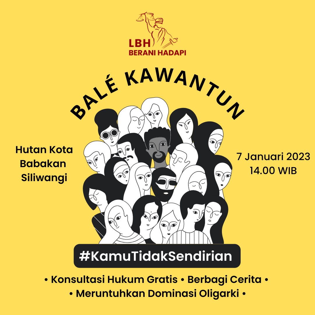 beranihadapi's tweet photo. LBH #BeraniHadapi mengopukasi ruang-ruang publik di Kota Bandung! Perdana ini mari kita mulai di Baksil ygy.
Dapatkan kemudahan bantuan konsultasi hukum dengan pengacara dan paralegal kami, gratis seperti udara! https://t.co/dM4nCnmXRs