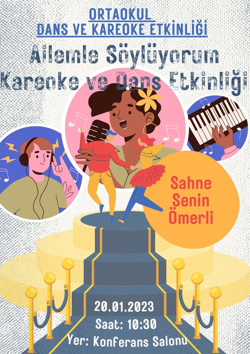 BK Ömerli Kampüsü ortaokul 🏫 öğrencilerimizin  önerdiği “ Ailemle Söylüyorum Karaoke 🎤 ve Dans 💃 🕺” etkinliği 20 Ocak Cuma 10.30’da başlıyor.
Anne&amp;Kız
Baba&amp;Kız
Anne&amp;Oğul
Baba&amp;Oğul 
Anne&amp;Baba&amp;Kız
Anne&amp;Baba&amp;Oğul
Nine&amp;Dede&amp;Torun 🧿
#bahçeşehirkoleji