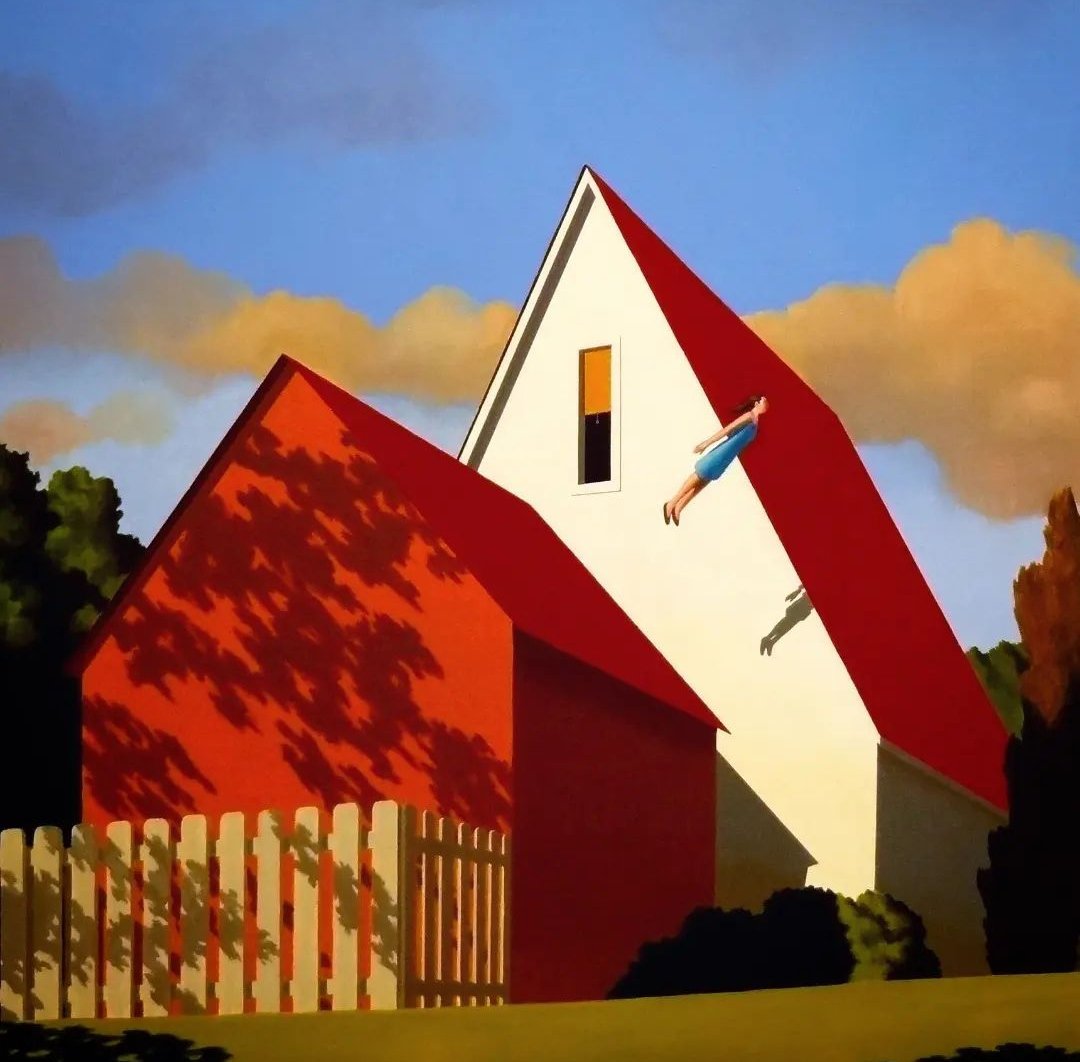 BiedmaSophia's tweet photo. 🎨 #RobBrowning "Flier and Red Roof" #acryliconcanvas #paintings #house #flying #oilpainting #figurativeart #ArteYArt #thecreativers https://t.co/d8KdrJ6mrE