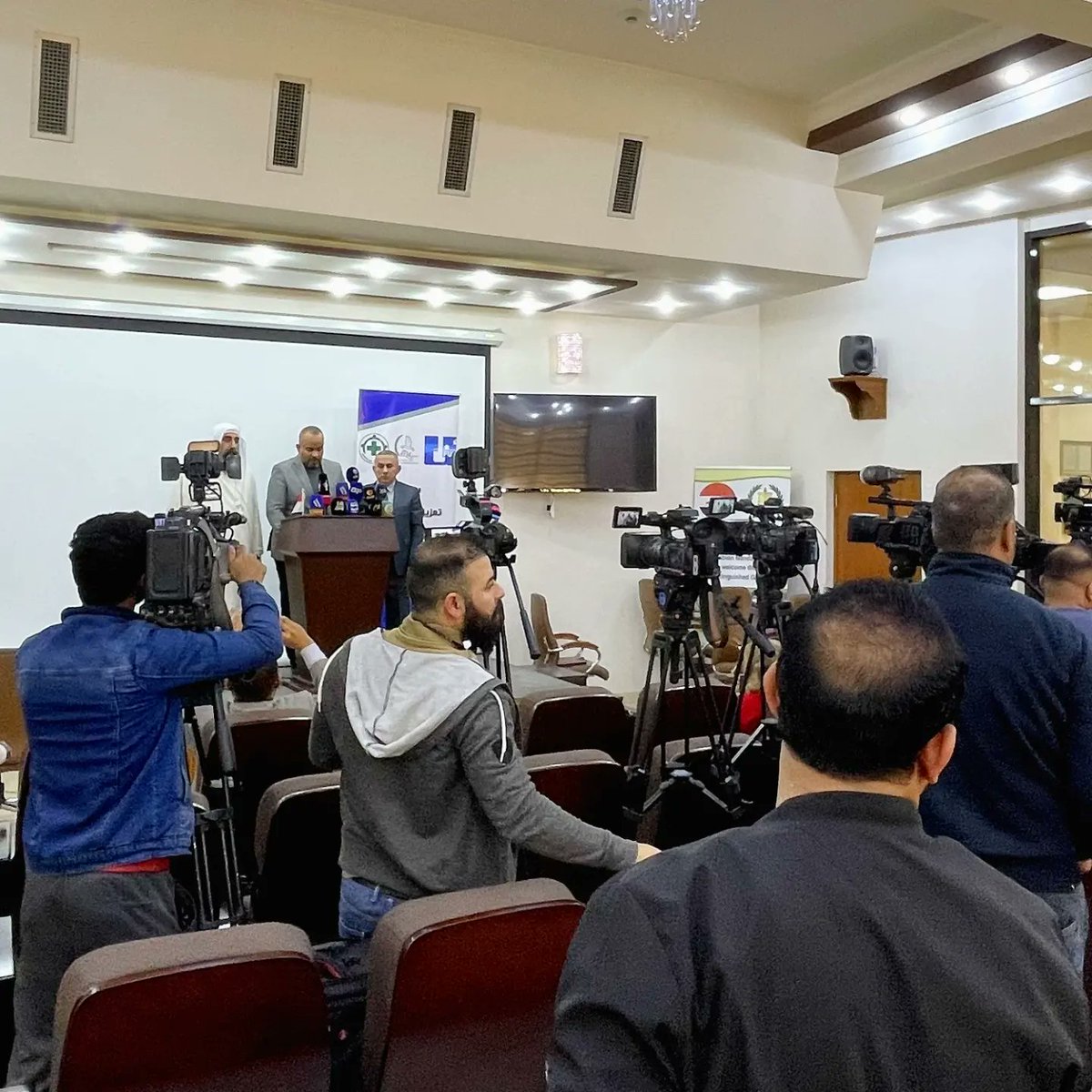 ufuqorg's tweet photo. With the support of the NPA, as a part of (AIM) work. Ufuq Organization held a press conference.
 The conference served as an opportunity to present the annual report published by the AIM. This report analyzed the situation of minorities in Iraq for the year 2022. https://t.co/P3fOMuIyh1