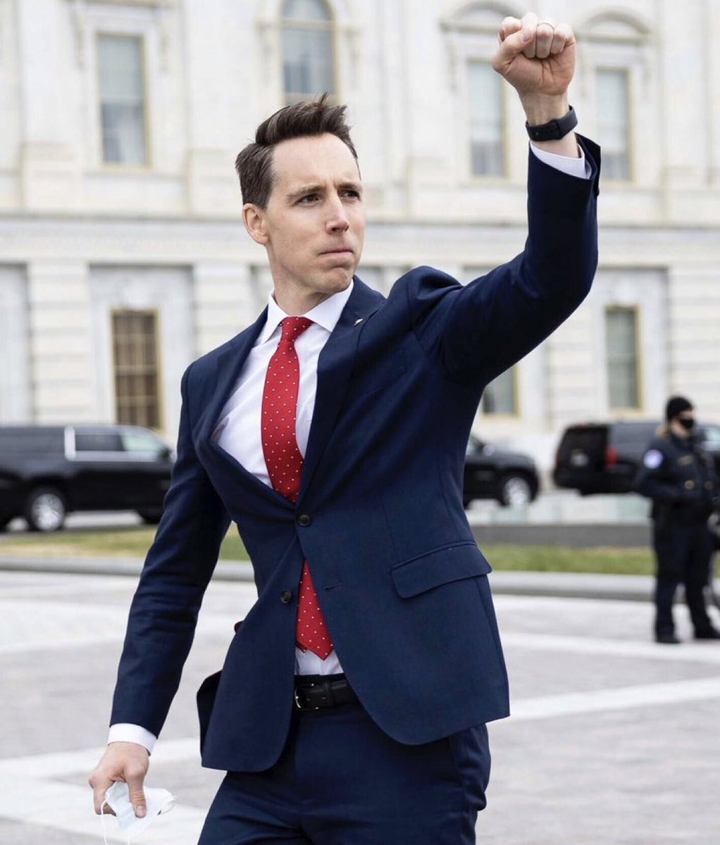 LincolnWatchman's tweet photo. 2 years ago today, Josh Hawley, using his phony bravado, pumped his fist at Trump supporters and incited them to storm the United States Capitol.

Never forget his seditious &amp; traitorous acts on this day.

#January6th https://t.co/2EGRhIUxIP