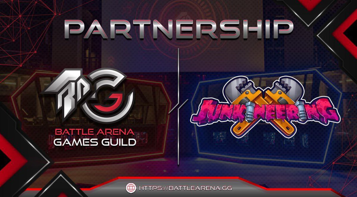 BattleArenaGG's tweet image. Starting the year with a bang as #BAGG seals a partnership w/ @JunkineeringNFT 🤖

#Junkineering is a MOBA-RPG NFT game offering high quality gameplay making you want to play it everyday! 🤩

📰 More: medium.com/@BattleArena.G…
🔗 junkineering.io
🏟 battlearena.gg