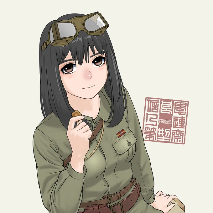 (当初案のひとつで幻の)帽なし直ゴーグル版です。かわいい。 