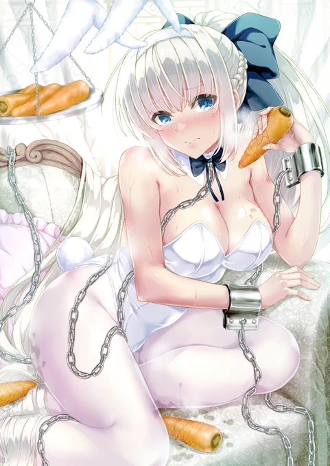 明けおめ～ & 20万フォロワーありがとうございます兎モルガンさん描きましたニンジンを全部食すまで、部屋から出られません#FGO #モルガン 